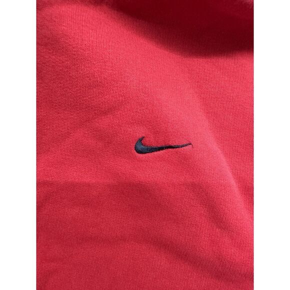 Vintage Nike Mens Medium Full Zip XL Mini Swoosh Hoodie Sweatshirt Red Y2K - Picture 3 of 4